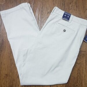 Nautica Ivory Color Flat Front Classic Fit Corduroy Pant